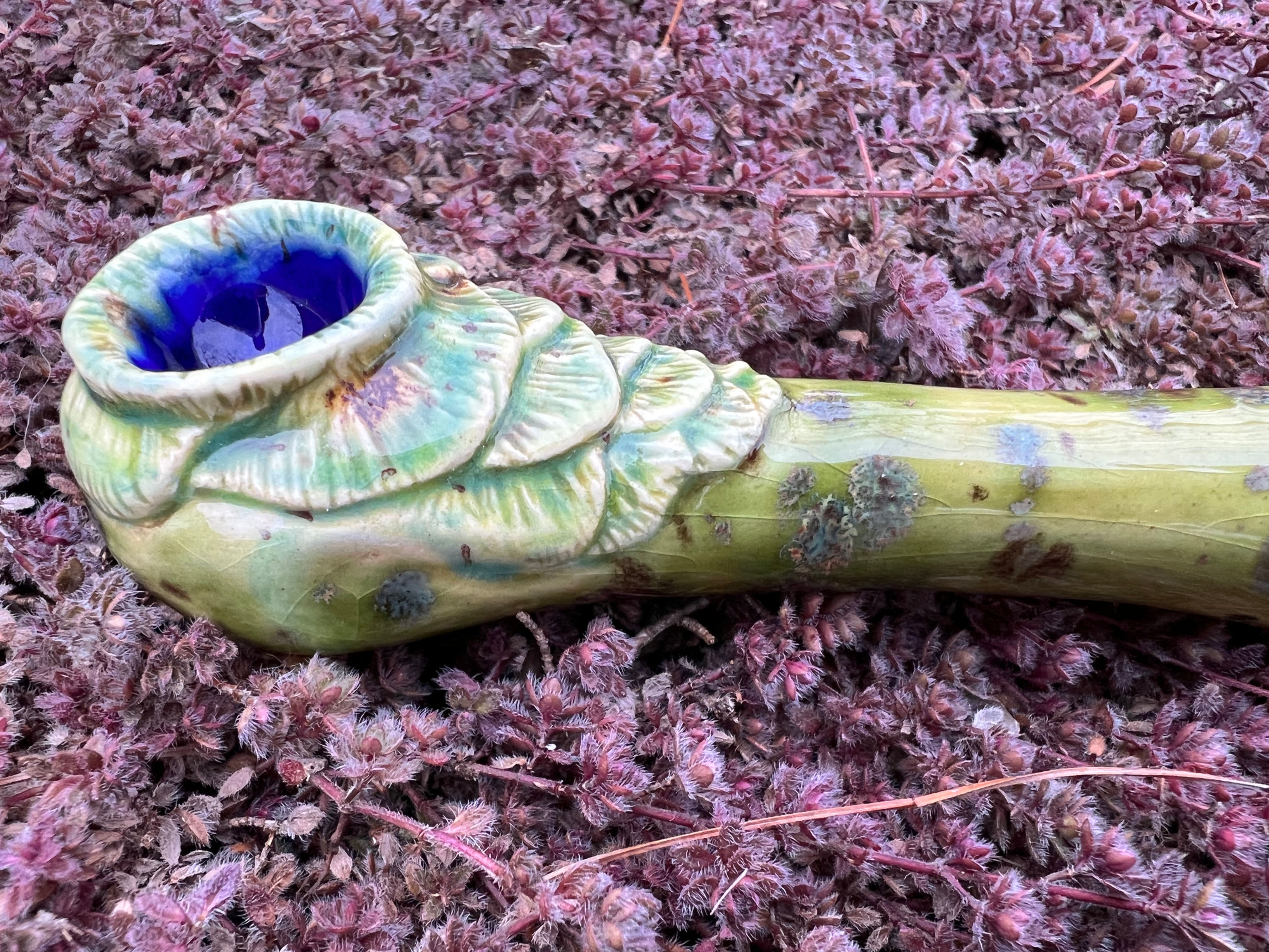 Ceramic Pipe-Carved-Floral