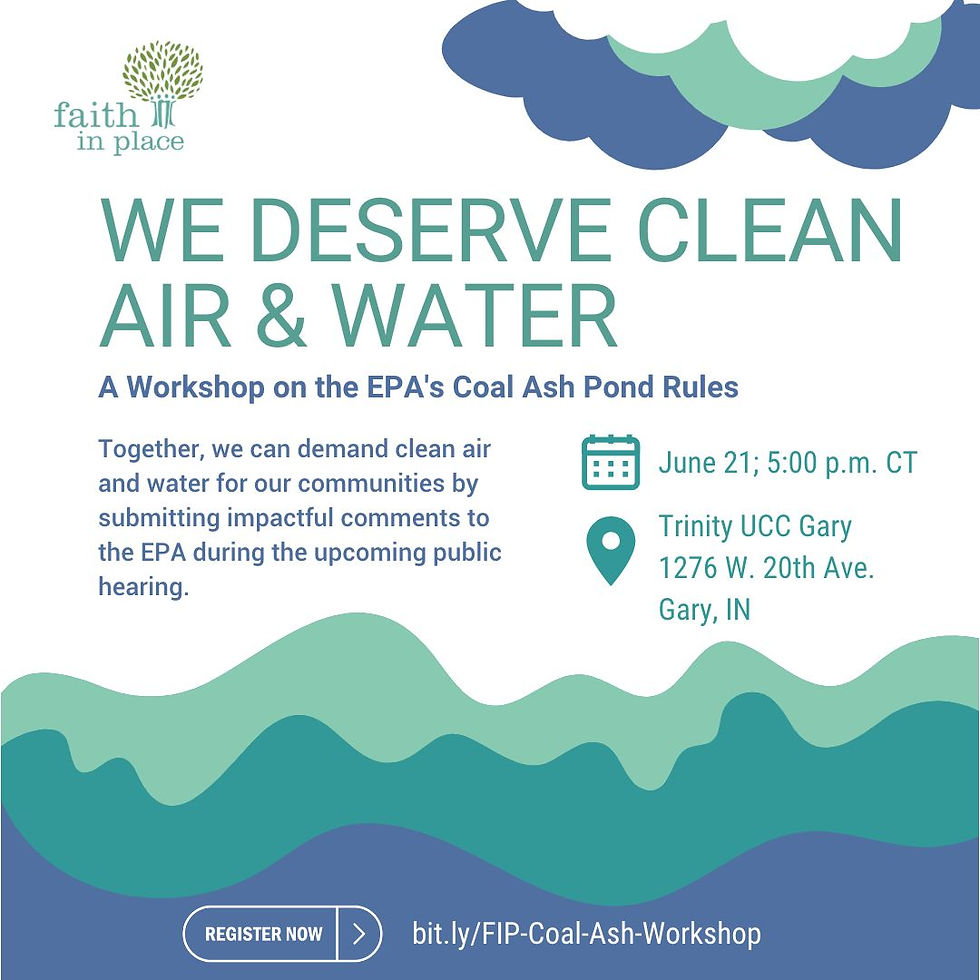 We Deserve Clean Air & Water! A Workshop on the EPA's Coal Ash Pond Rules