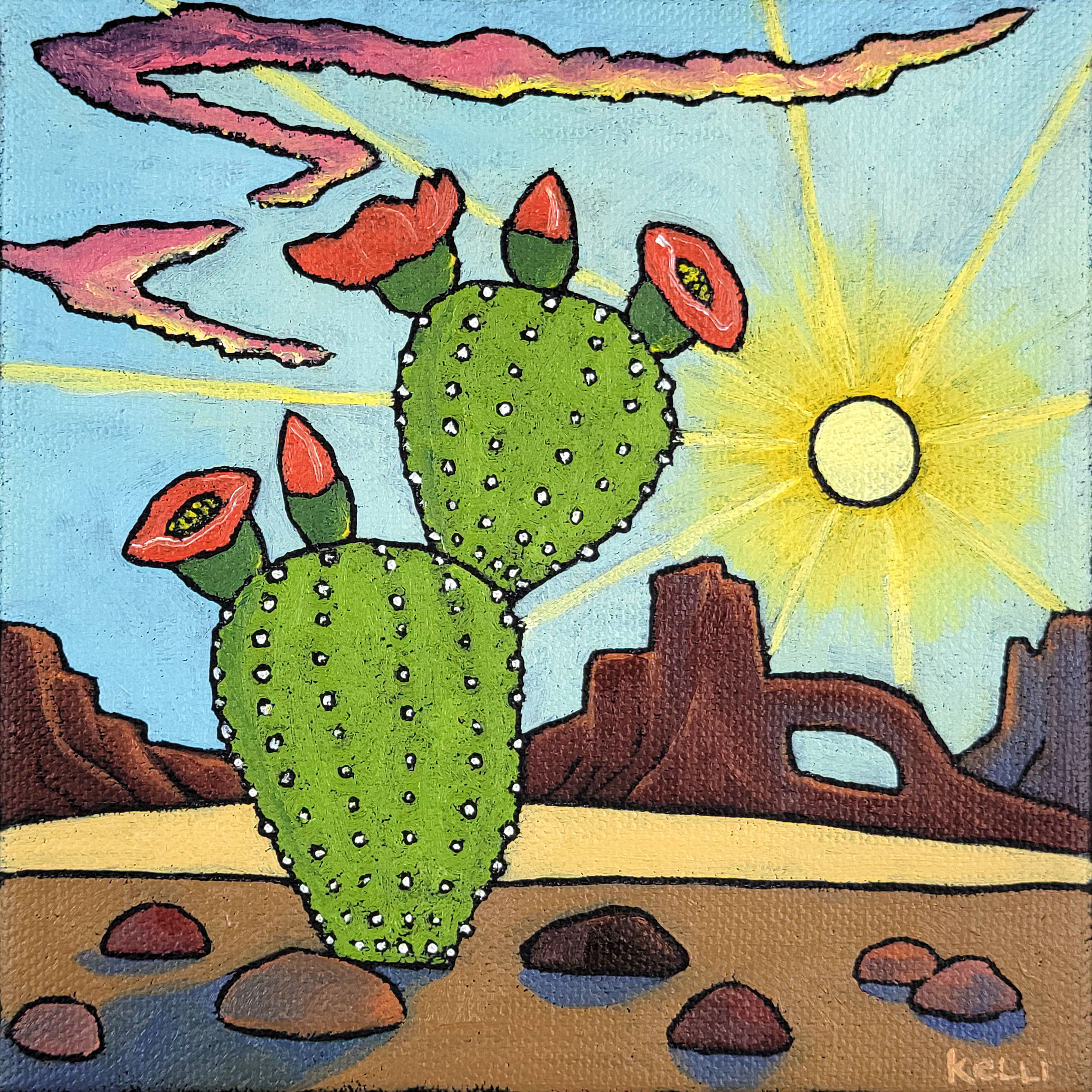 "Square Landscape #614" original oil painting