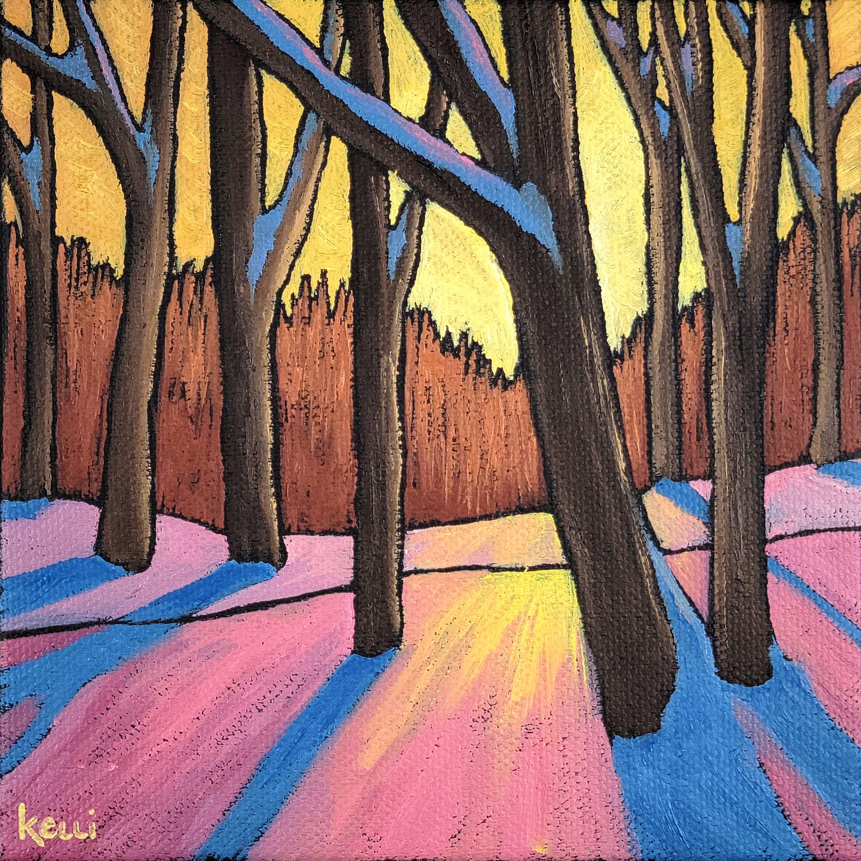 "Square Landscape #565" original oil painting
