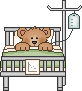 bear in hospital bed