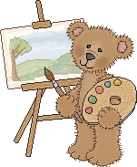 bear painting a picture