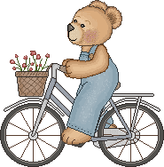 teddybear riding a bicycle
