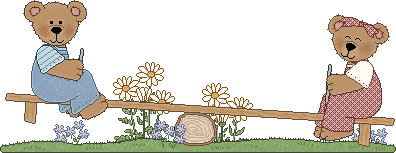 bears playing on seesaw