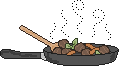 skillet with stir fry