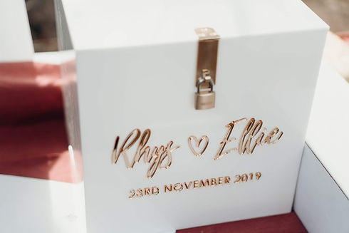 Wedding wishing well card box, white and gold - The Laser Cutting Studio Geelong, Australia