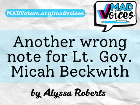 Another Wrong Note for Lt. Gov. Micah Beckwith.