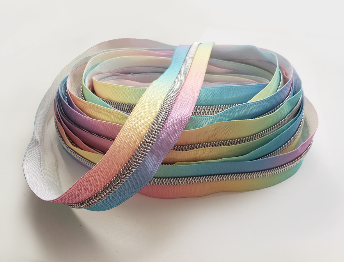 Pastel Rainbow Zipper Tape