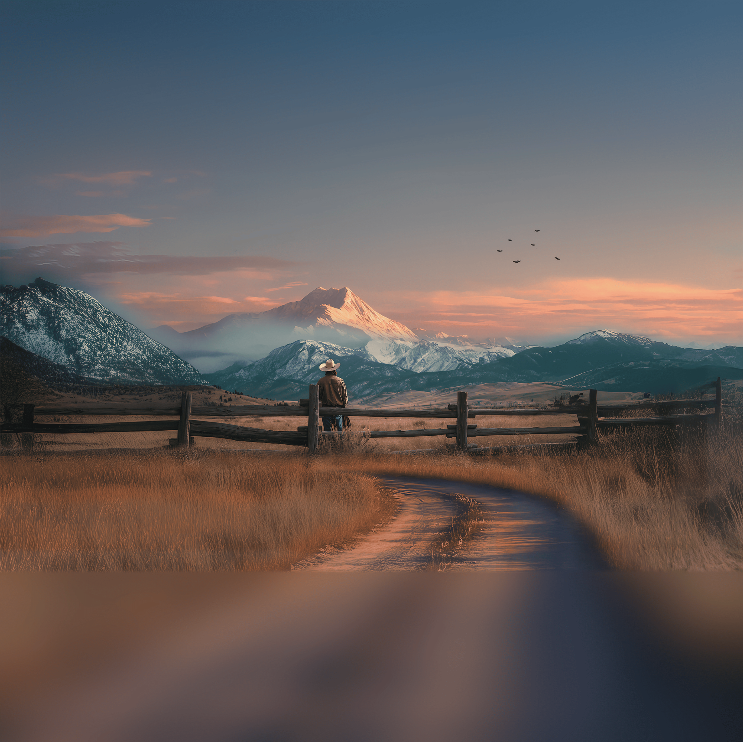 Close-up view of the True North art print with soft sunset hues and an atmosphere of calm curiosity
