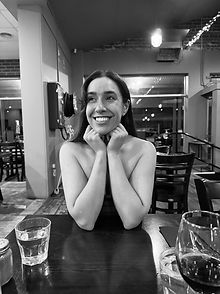 Renee Ella, mindset coach, in a restaurant