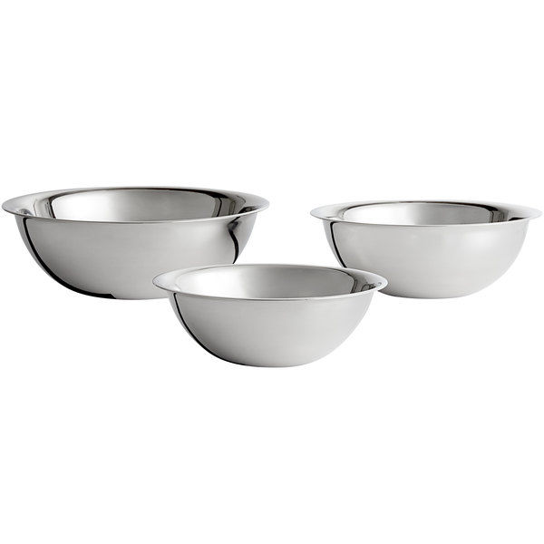 Standard Stainless Steel Standard Mixing Bowl Set - 3/Set