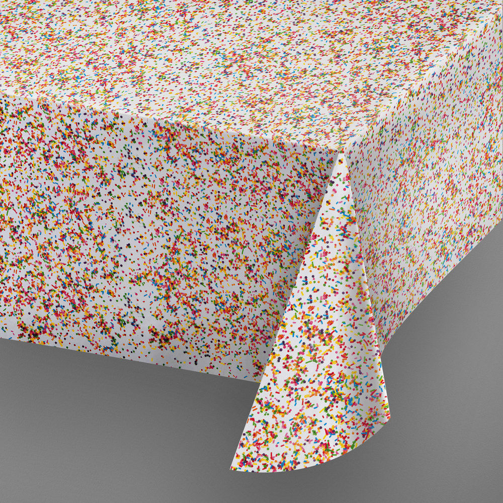 54" x 102" Confetti Sprinkles Plastic Tablecloth
