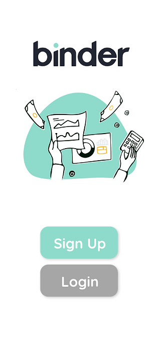 A mockup of the Binder login page