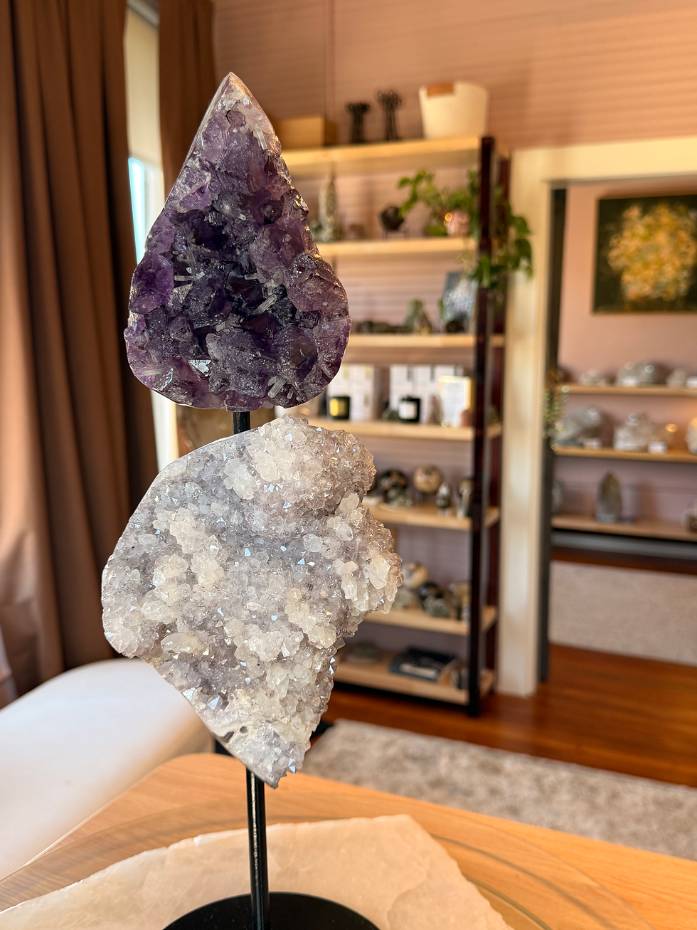 Thumbnail: Amethyst Duo — Natural Crystal Statement Piece