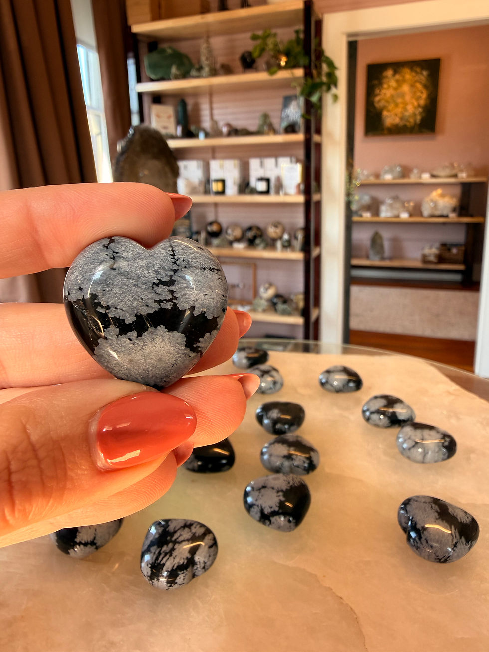Thumbnail: AA+ Silver Leaf Jasper Pocket Heart