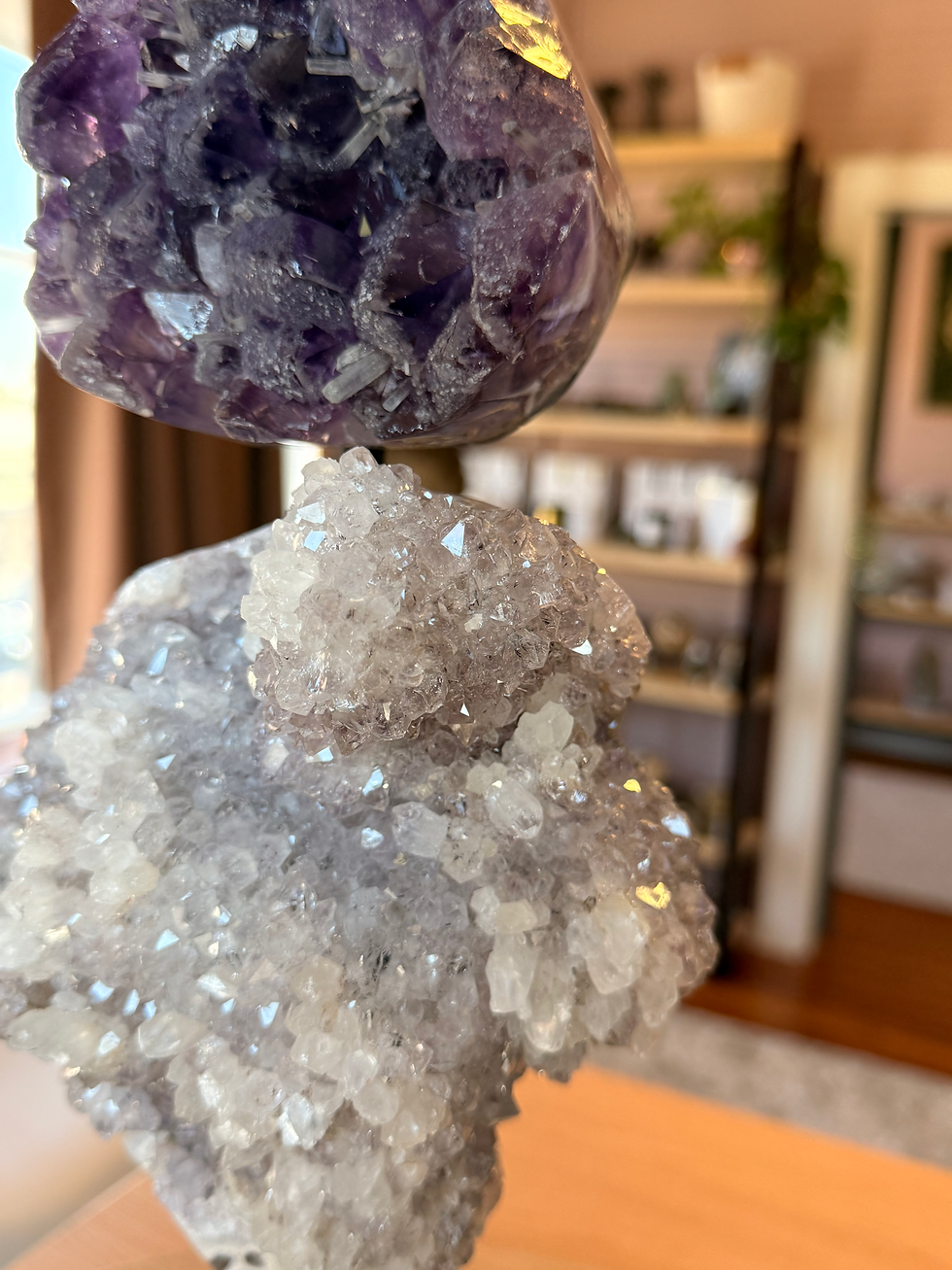 Thumbnail: Amethyst Duo — Natural Crystal Statement Piece