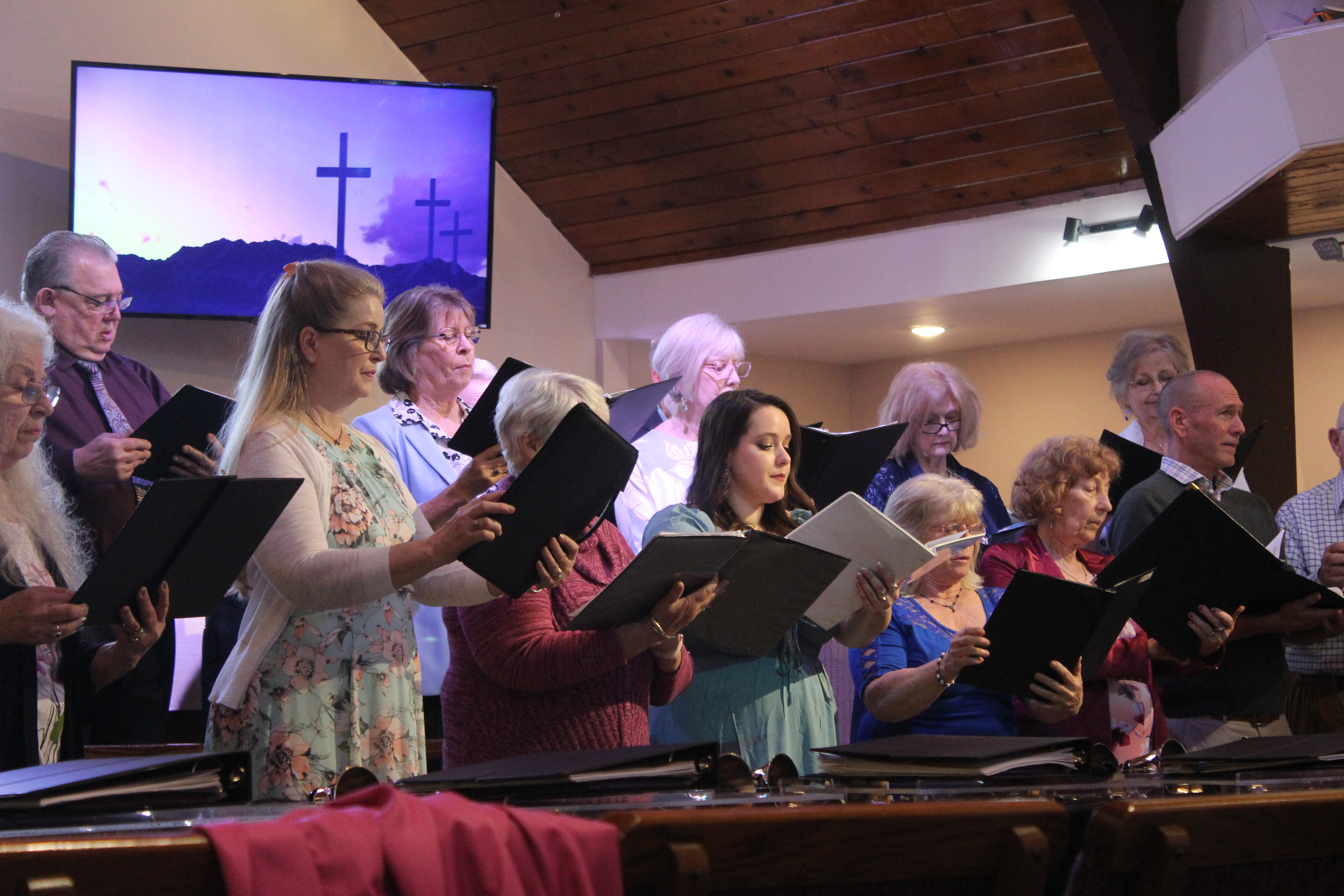 Choir singing on Sunday service