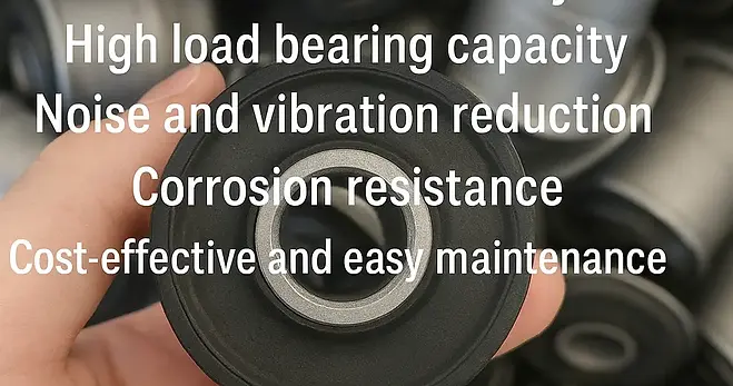 High-load capacity leaf spring bushings for automotive suspension