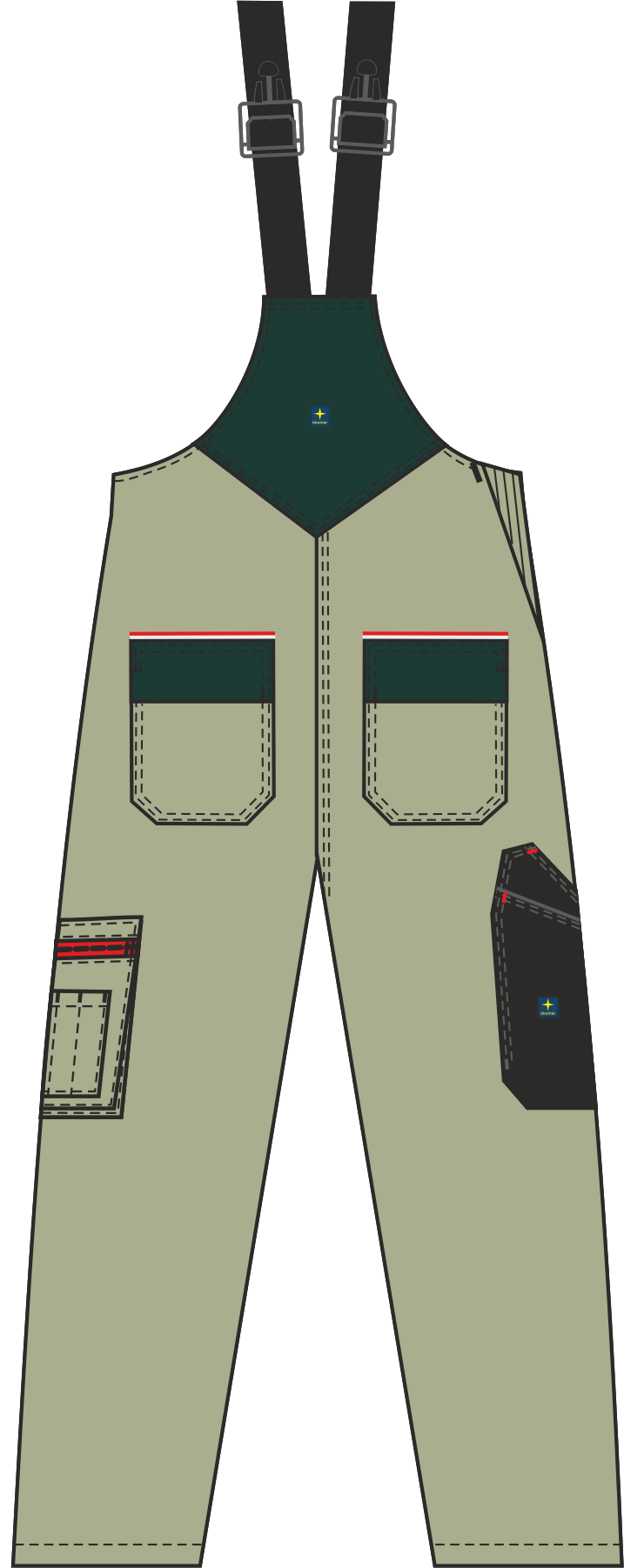 Thumbnail: LH73 Latzhose 497 "starline_ultra" Rückseite