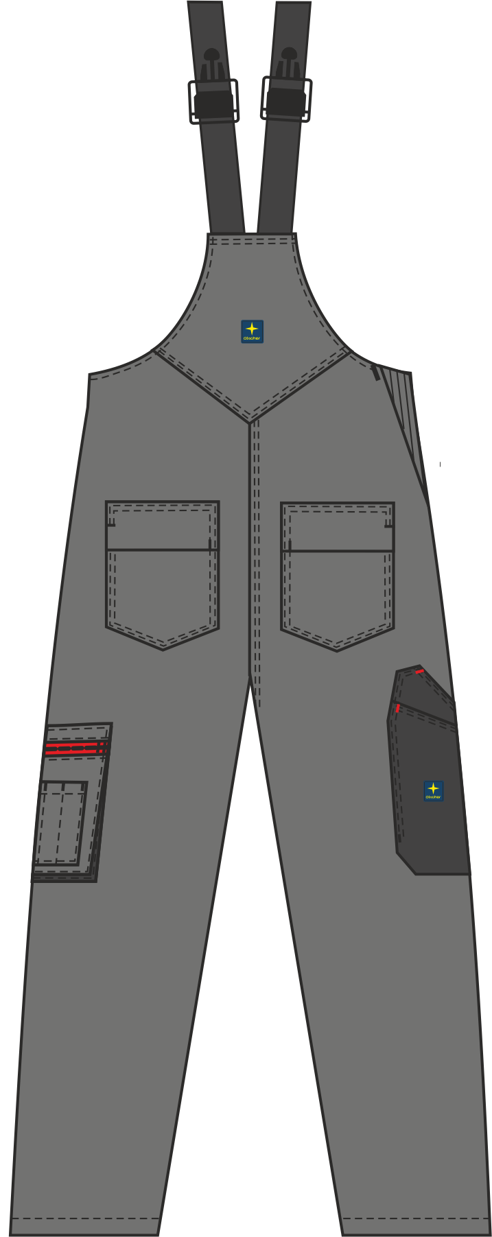 Miniaturbild: LH10 Latzhose "hightex" Rückseite