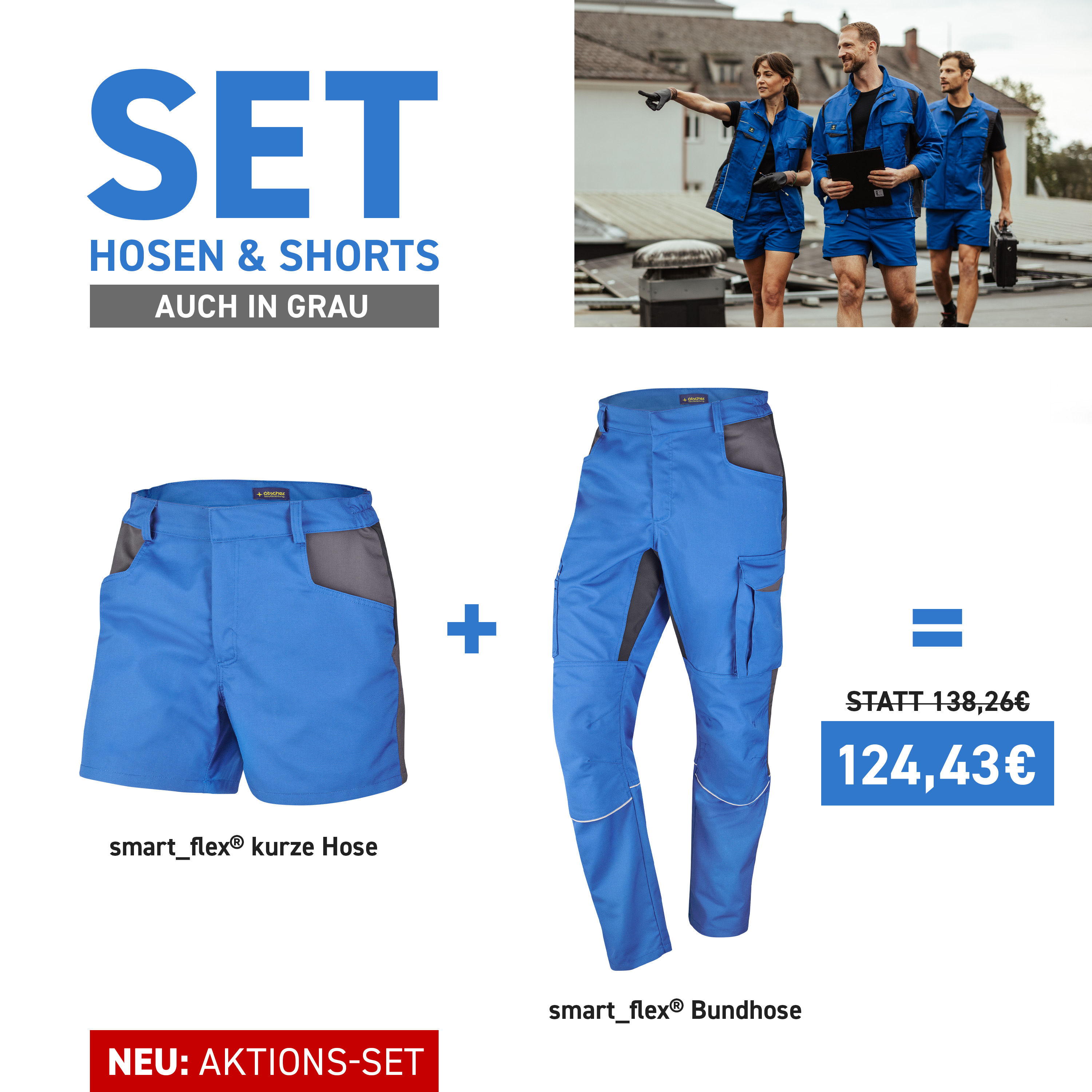 Set smart_flex® - Hose und Shorts | blau