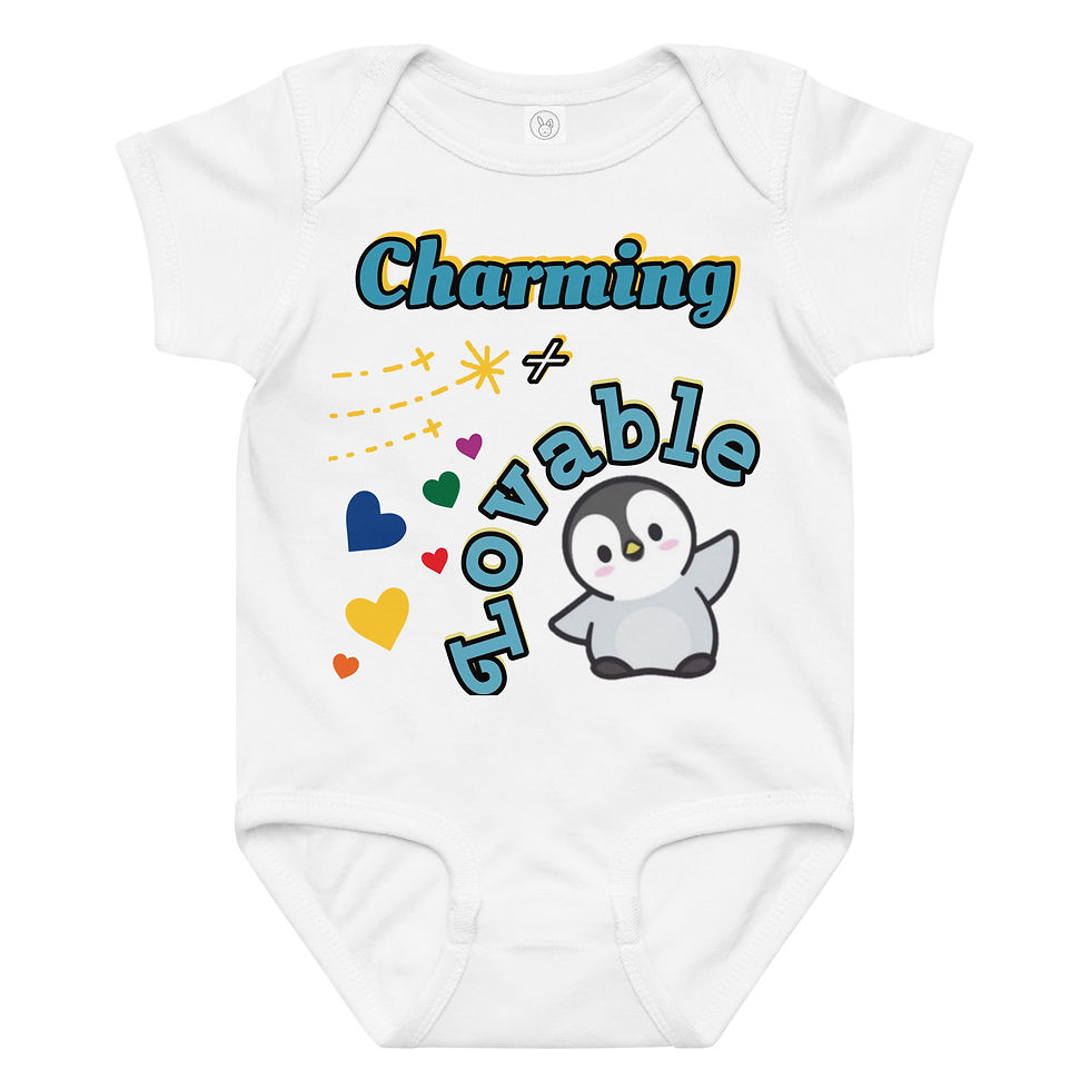 Thumbnail: "Charming + Lovable" Baby Jersey Bodysuit