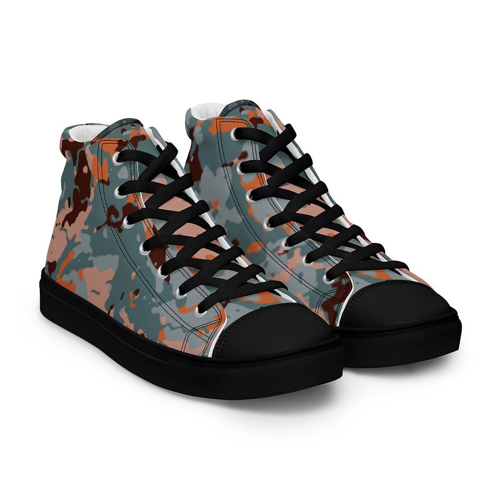 Thumbnail: "Sunset Camo" Juniors/Men's High-Top Canvas Sneakers