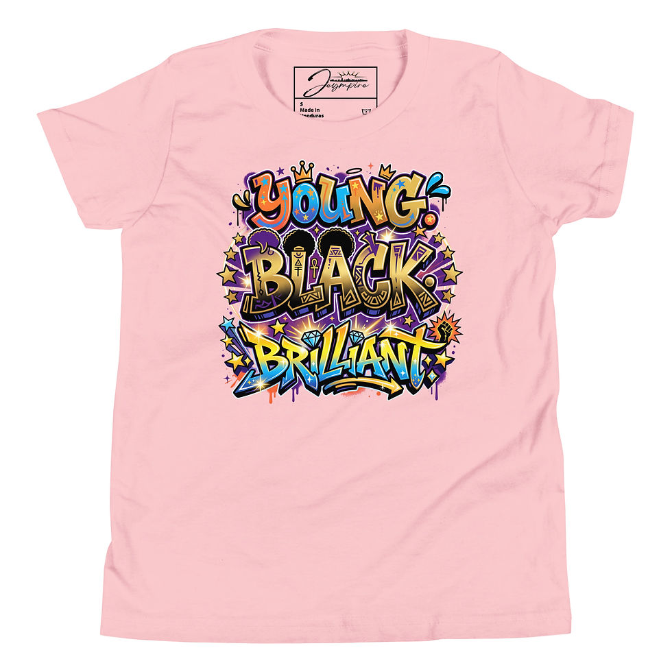 Miniatura: "Young.Black.Brilliant" Unisex Youth Short Sleeve Graphic T-Shirt