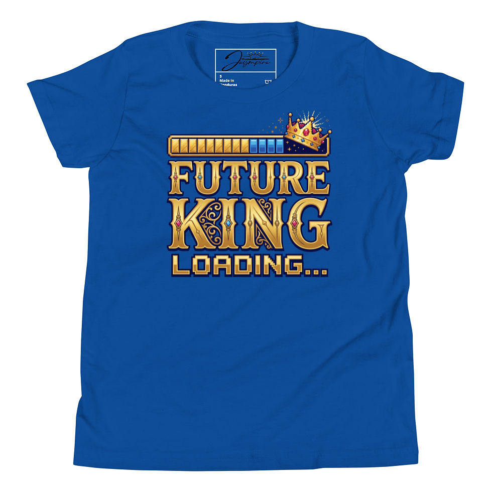 Thumbnail: "Future King, Loading" Boys' Youth Short Sleeve Graphic T-Shirt