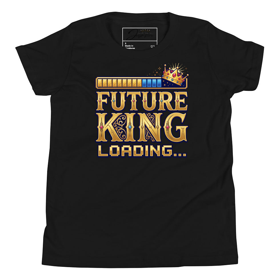 Thumbnail: "Future King, Loading" Boys' Youth Short Sleeve Graphic T-Shirt