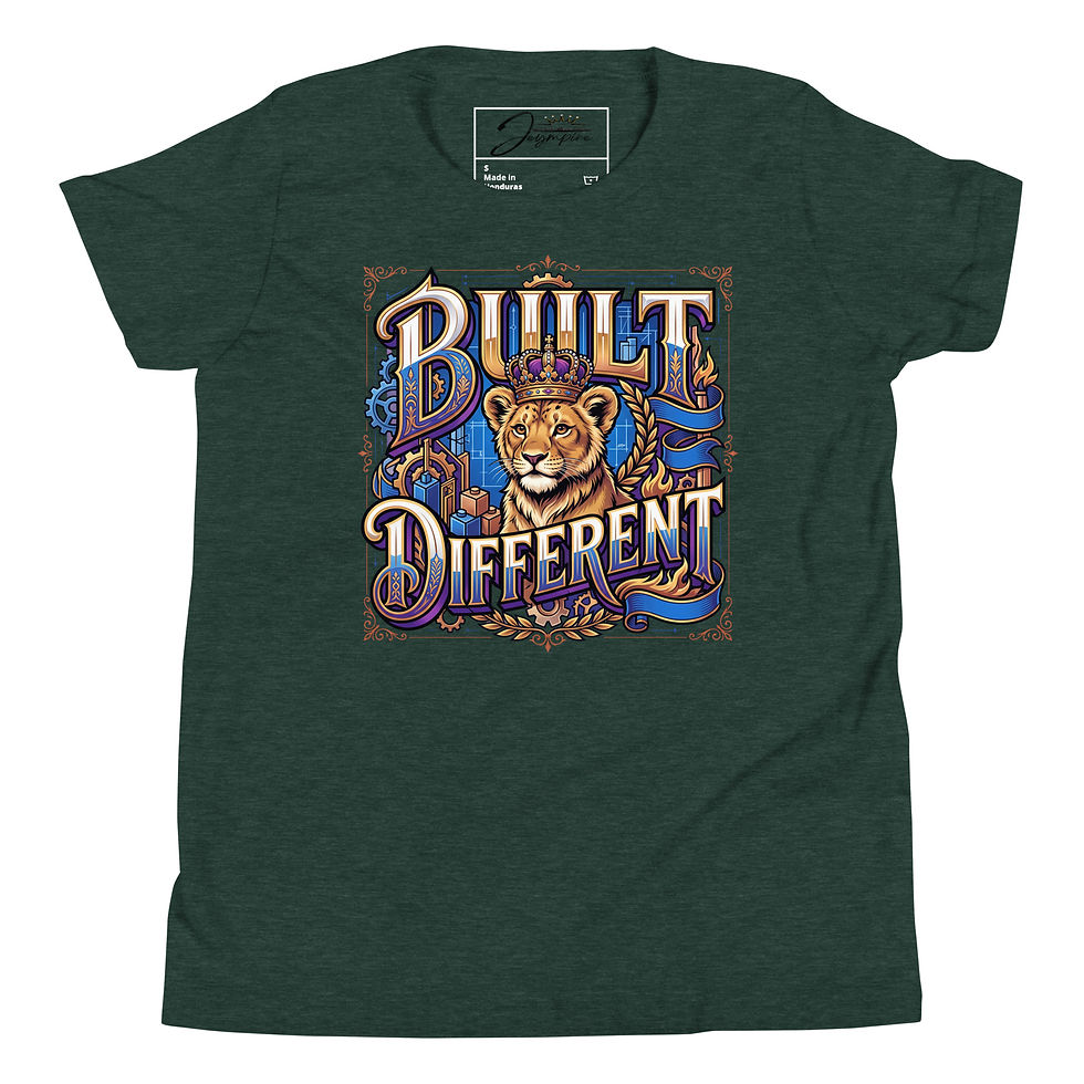 Miniatura: "Built Different" Boys' Youth Short Sleeve Graphic T-Shirt