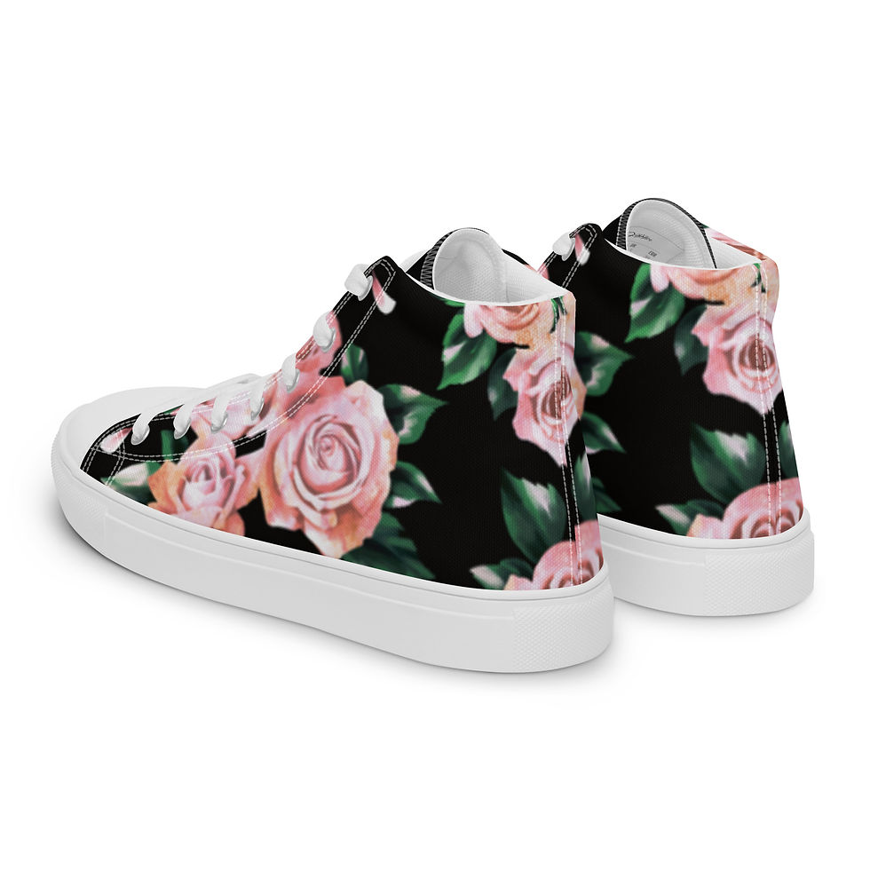 Thumbnail: "Florals At Your Feet" Women's High -Top Canvas Sneakers