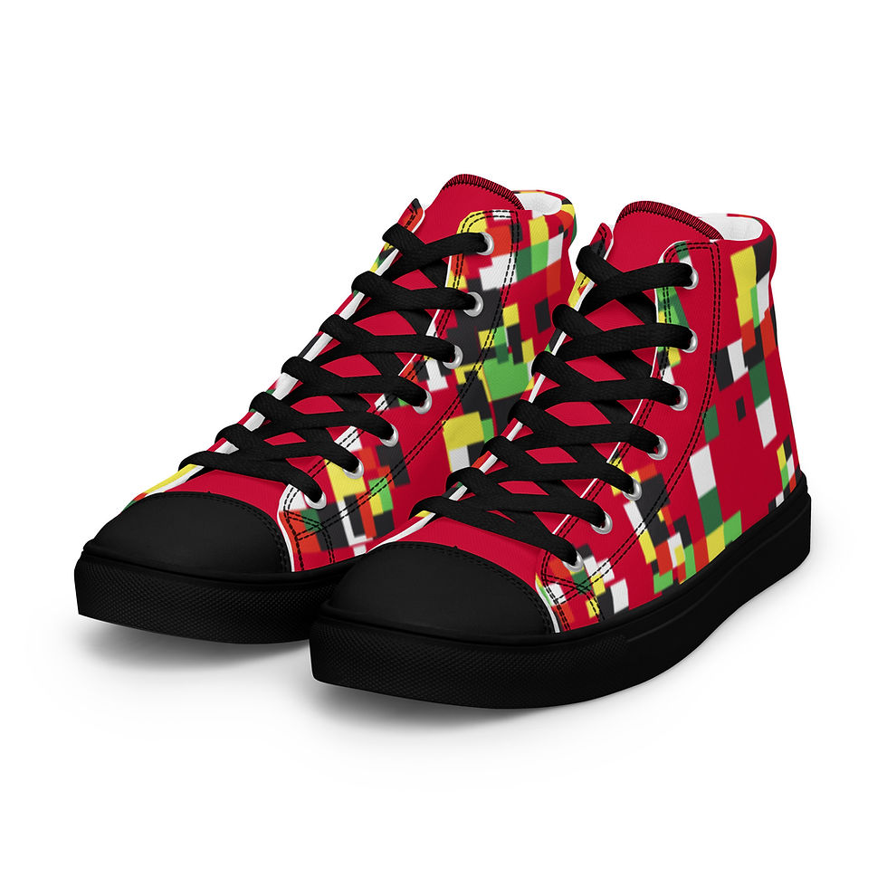 Thumbnail: "Candied Apple Pixels"Juniors/Men's High-Top Canvas Sneakers