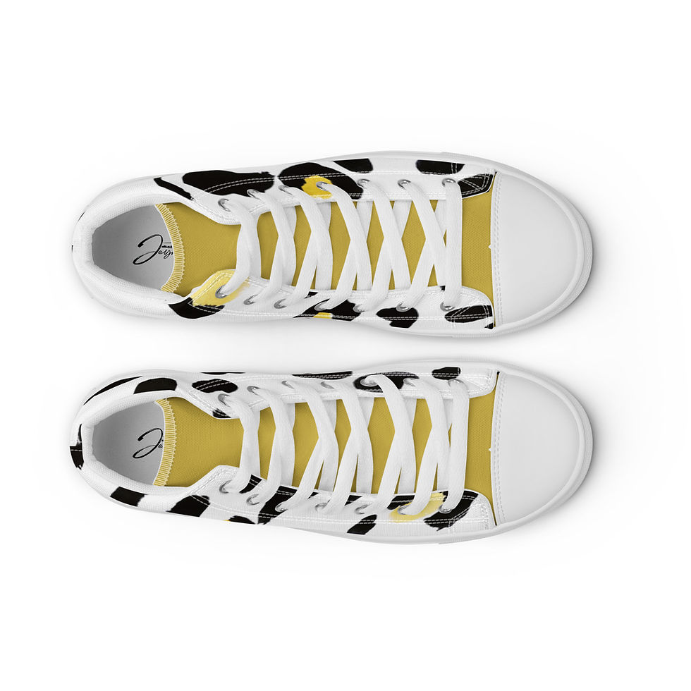 Miniatura: "Spotted Sunburst" Juniors/Men's High-Top Canvas Sneakers