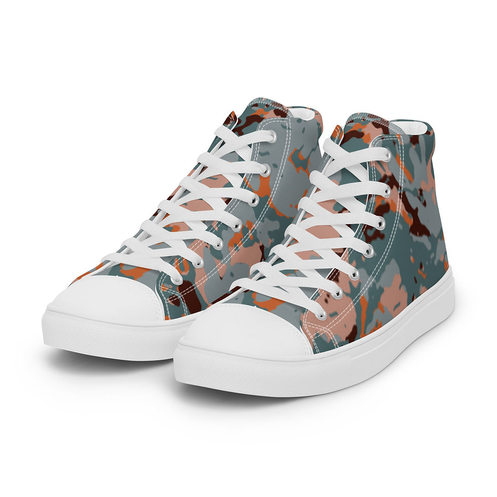 Thumbnail: "Sunset Camo" Juniors/Men's High-Top Canvas Sneakers