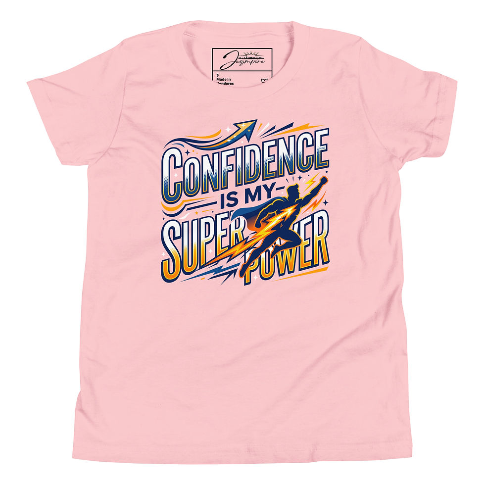 Thumbnail: "Confidence Is My Super Power" Boys' Youth Short Sleeve Graphic T-Shirt