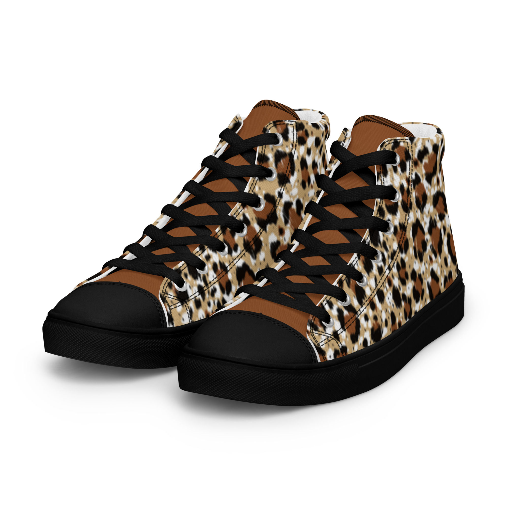 "Leopard Luxe" Juniors/Men's High-Top Canvas Sneakers