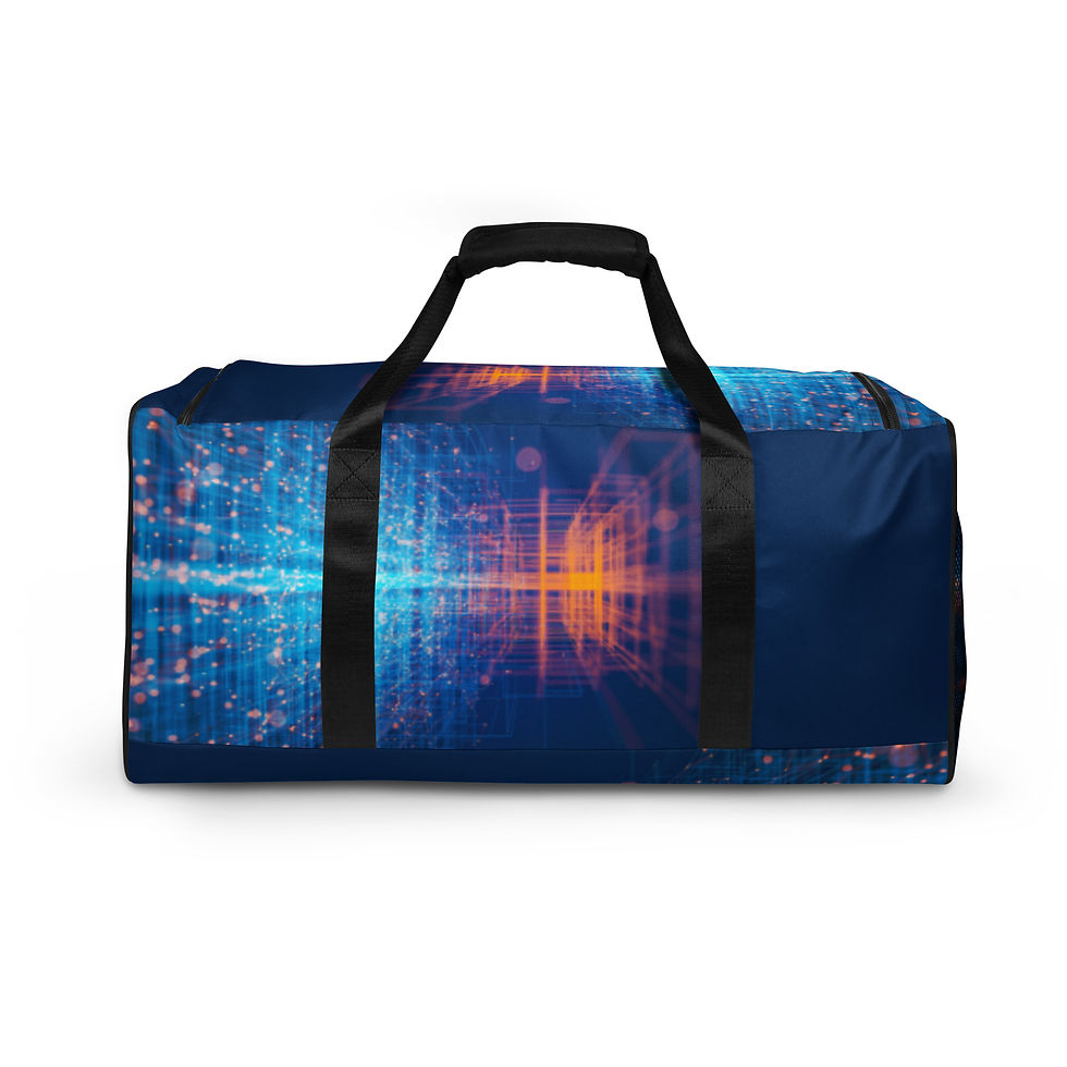 Miniatura: "Passport Ready" Neon Circuit Duffle Bag