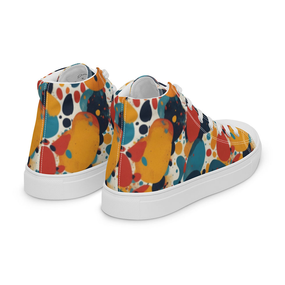 Miniatura: "Abstract Pulse" Juniors/Men's High-Top Canvas Sneakers