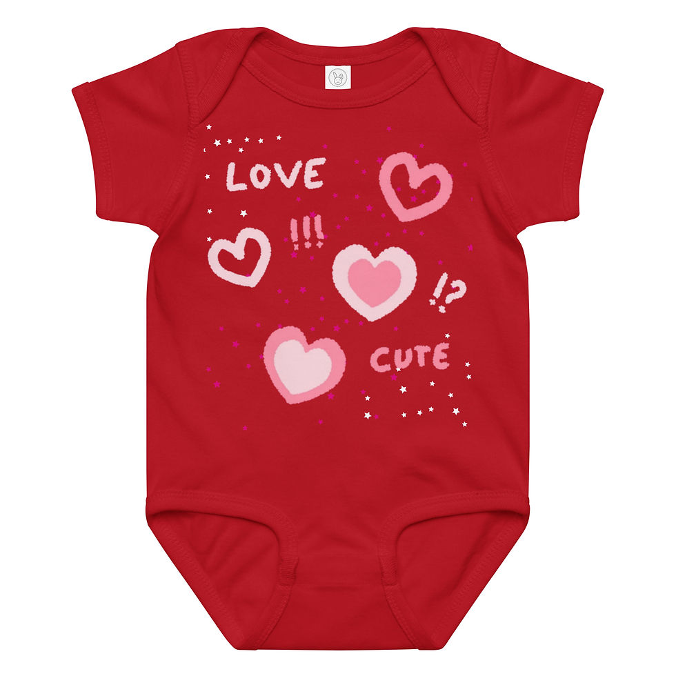 Miniatura: "Love, Cute" Baby Jersey Bodysuit
