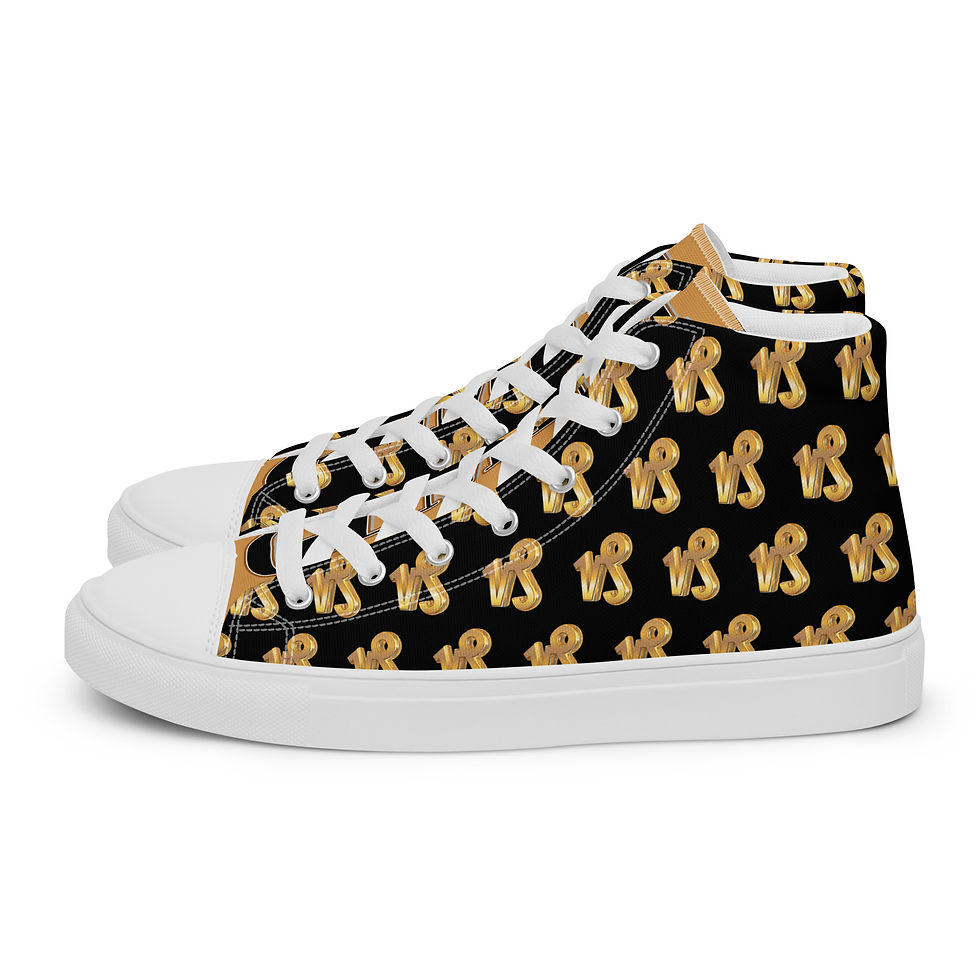 Thumbnail: "Celestial Frenzy" Juniors/Men's High-Top Canvas Sneakers