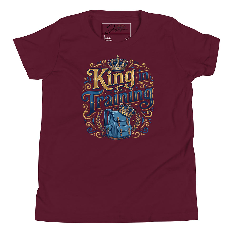 Thumbnail: "King In Training" Boys' Youth Short Sleeve Graphic T-Shirt