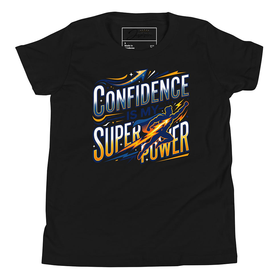 Thumbnail: "Confidence Is My Super Power" Boys' Youth Short Sleeve Graphic T-Shirt
