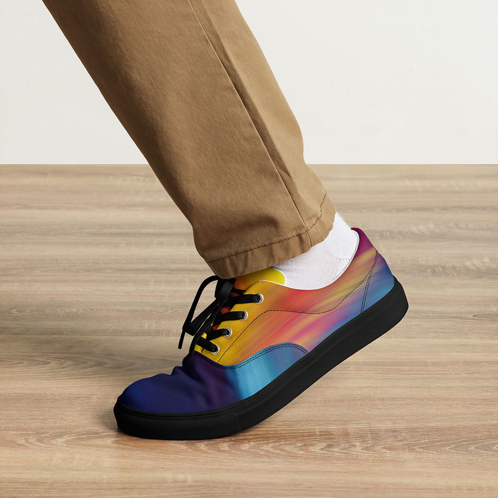 Miniatura: "Solar Spectrum" Juniors/Men's Lace-Up Canvas Sneakers