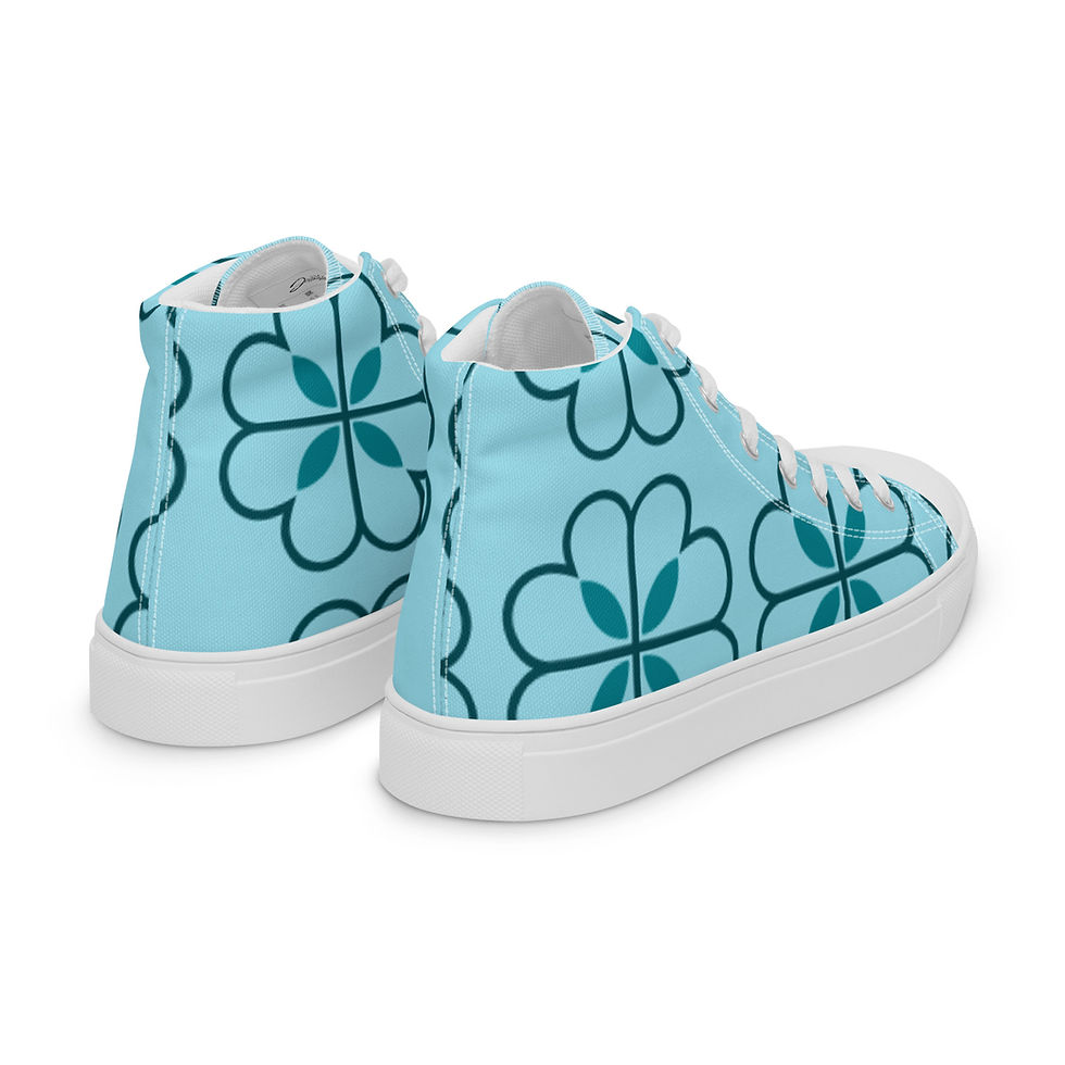 Miniatura: "Blue Bloom" Juniors/Men's High-Top Canvas Sneakers