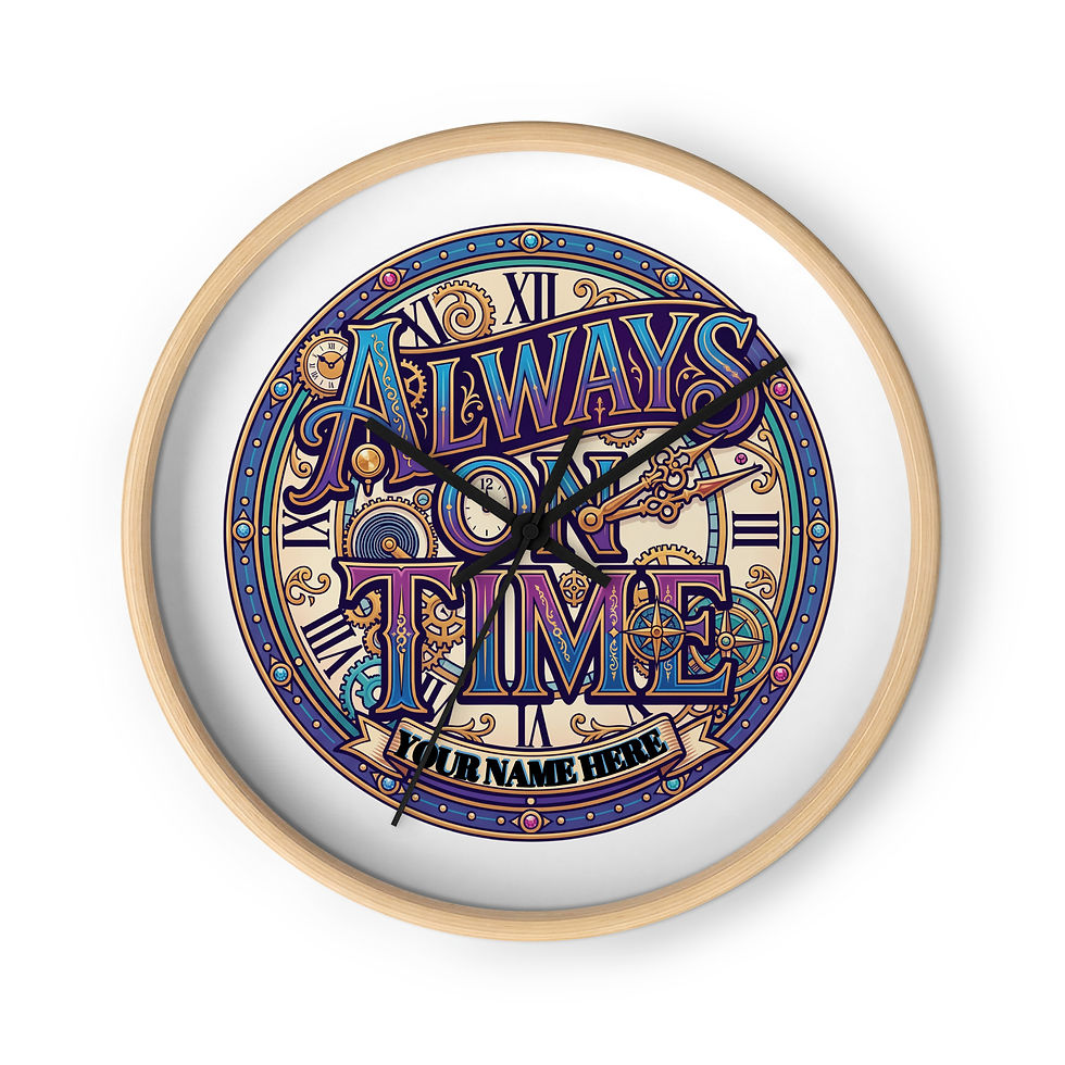 Thumbnail: "Always On Time" Steampunk Personalized Wall Clock