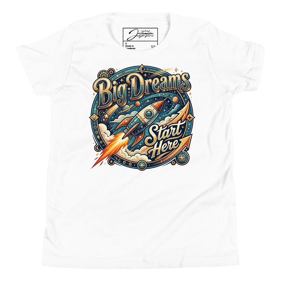 Thumbnail: "Big Dreams Start Here" Boys' Youth Short Sleeve Graphic T-Shirt