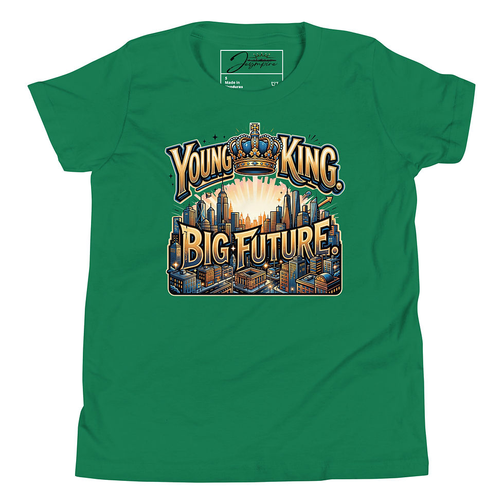 Thumbnail: "Young King, Big Future" Boys' Youth Short Sleeve Graphic T-Shirt
