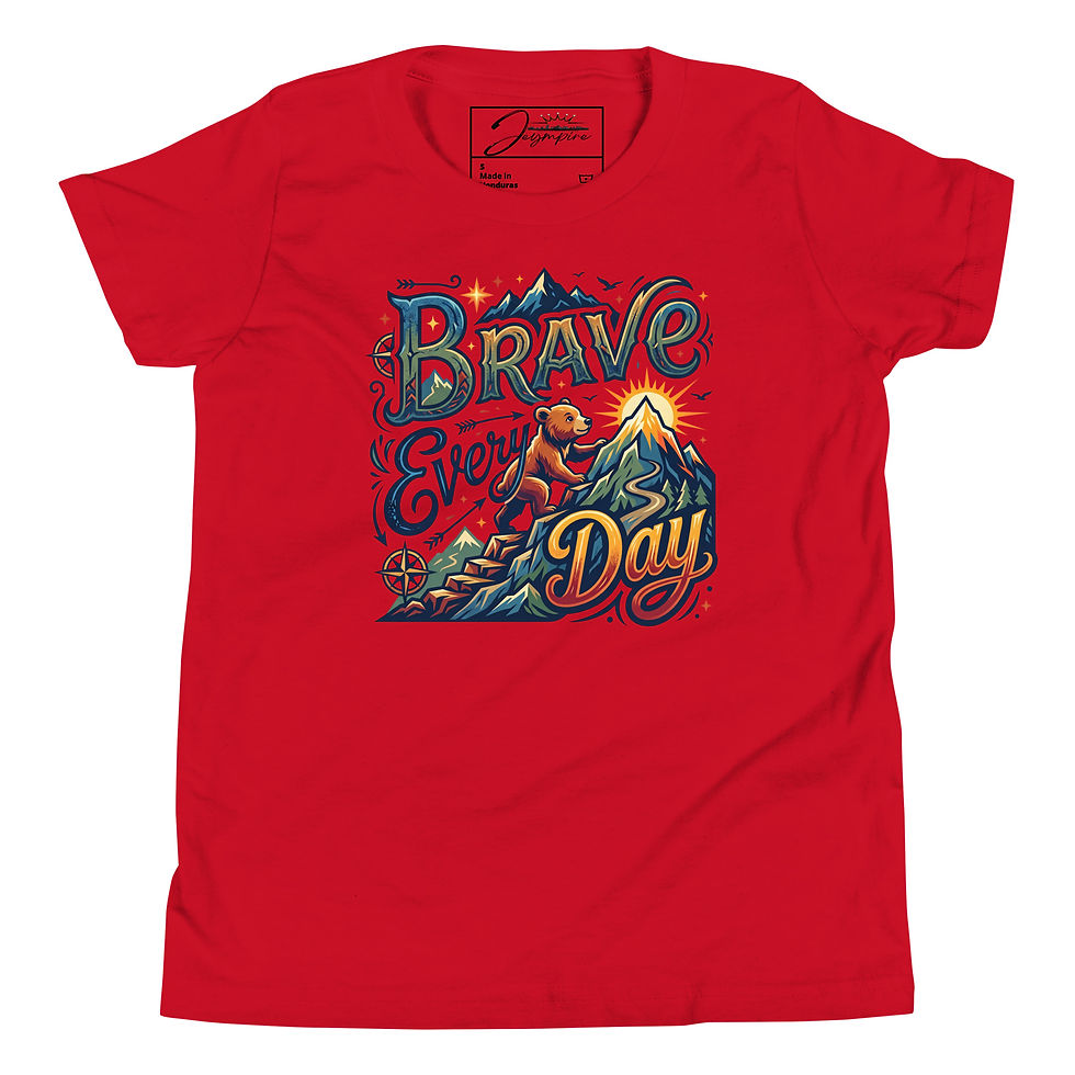 Thumbnail: "Brave Every Day" Boys' Youth Short Sleeve Graphic T-Shirt