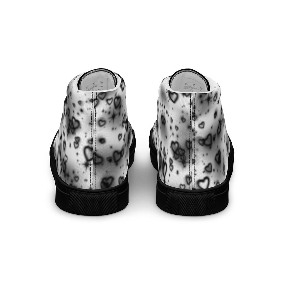 Thumbnail: "Shadow Grid" Women's High-Top Canvas Sneakers